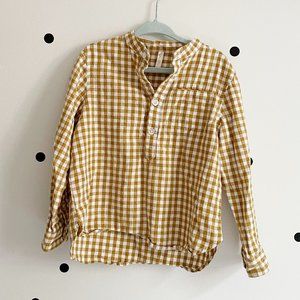 Rylee and Cru Mason shirt in goldenrod gingham, 4/5T